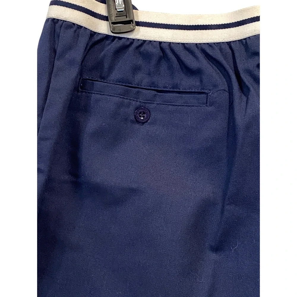 Jantzen Mens Navy Blue Golf Tennis Shorty Shorts Sz 38 Striped Waist Made in USA